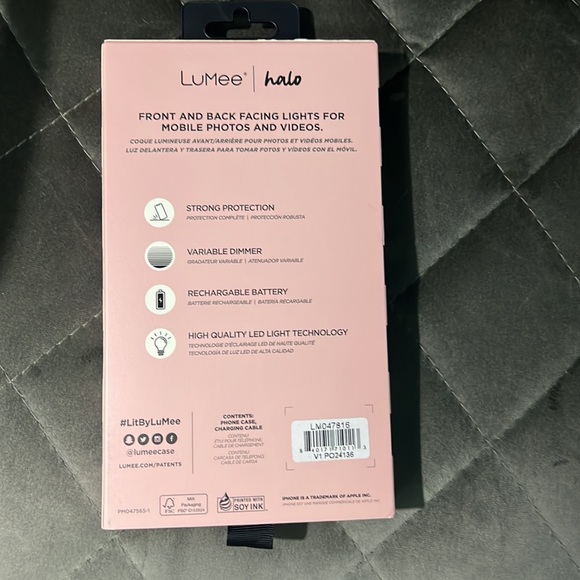 Lumee halo iPhone 13 / iPhone 13 hot pink holographic iridescent case new in box - Picture 2 of 4